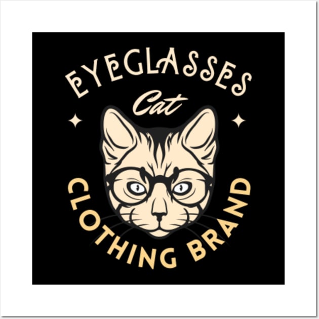 Eyeglasses cat clothing brand funny cat Cat Posters and Art